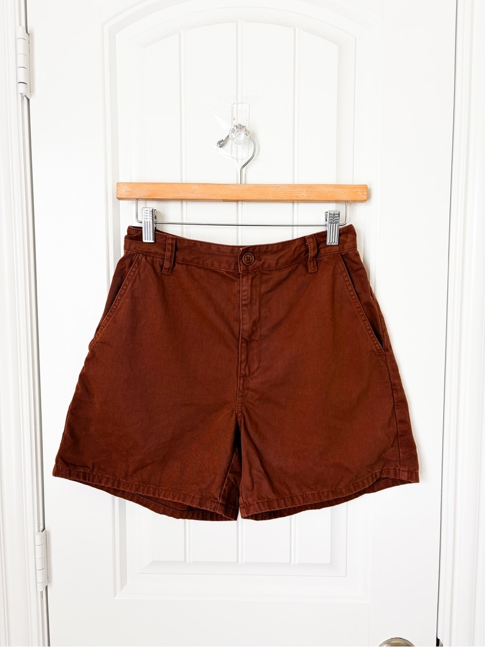 Aritzia Sun-deh Jaden Organic Cotton Shorts in Rust Brown Size 4